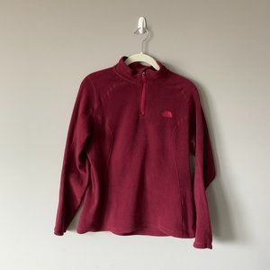 North Face 1/4 Zip Pullover/Thermal - Burgundy/Red